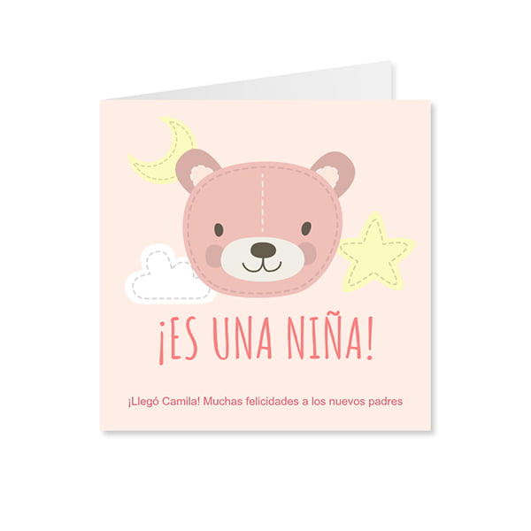 Tarjeta Oso Bebé ¡Es una niña!