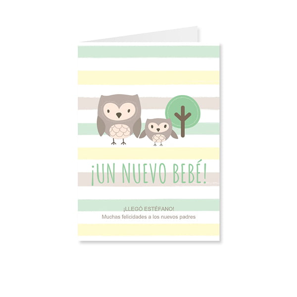 Tarjeta a rayas ¡Un nuevo Bebé!