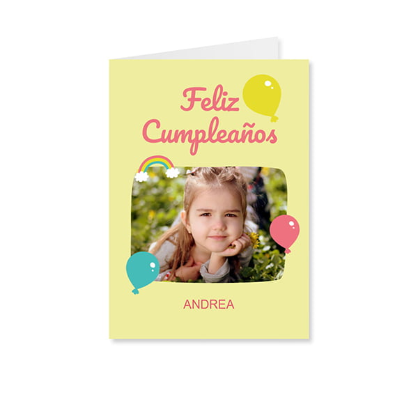 Tarjeta cumpleaños amarillo
