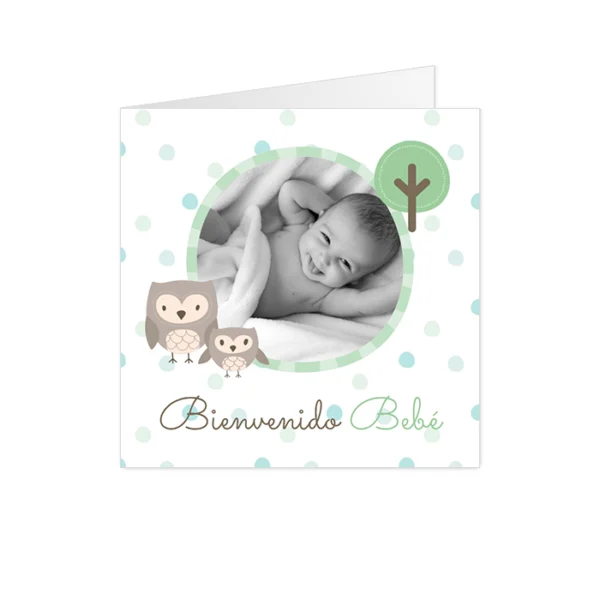 Tarjetas · Búho ¡Bienvenido Bebé!