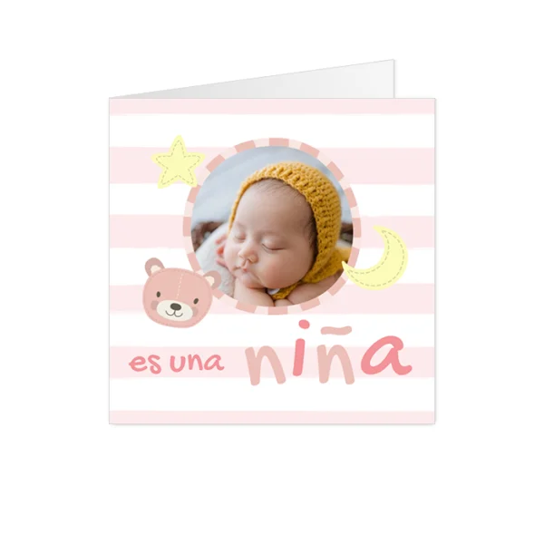 Tarjetas · Rayas ¡Es una niña!